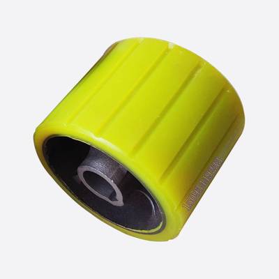 滾筒式攪拌機聚氨酯膠輪 黃色牛筋膠皮掛膠膠輪 優質耐磨不脫膠 摩擦托輪
